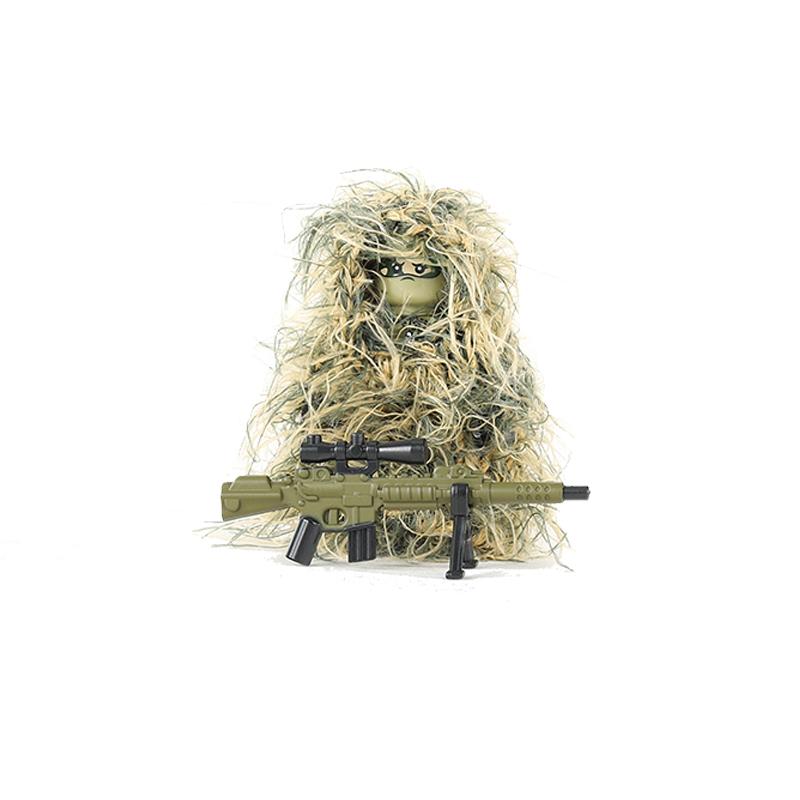 Non-Toxic Military All-Terrain Sniper Camouflage Clothing Building Blocks Jungle Swat Soldier Figures Weapons Awm M24 Gun Parts Bricks Toy