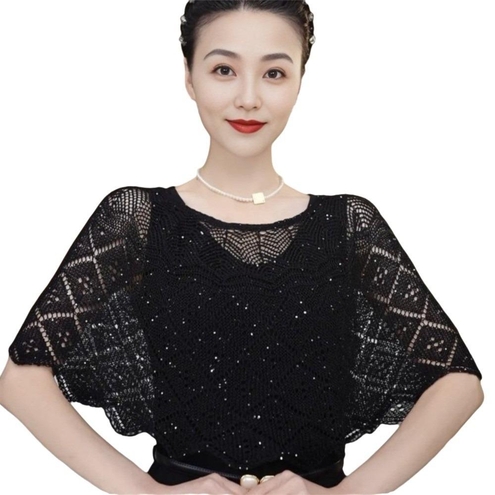 Versatile Vintage Style Crochet Shawl Knitted Hollow Out Shoulder Wrap Fake Collars Hollow Shawls Spring Autumn