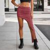 Dames Casual Mode Effen Kleur Onregelmatige Zoom Slim Fit Midi Rok Stretch Stof Comfortabele Pasvorm Geschikt voor Diverse Gelegenheden