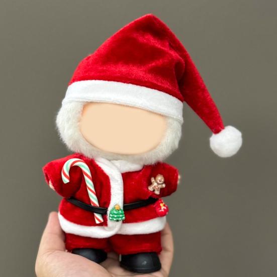 Mini Plush Doll Clothes Sweater Hat Dress Soft Doll Outfits Easy Wear Christmas Halloween Clothing for 17cm Dolls