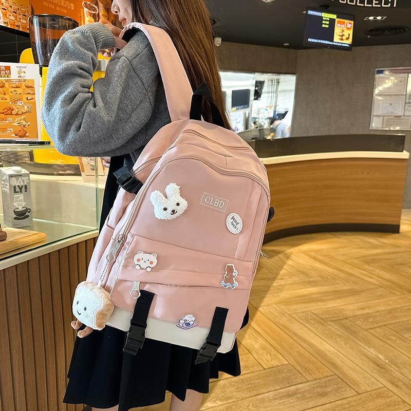 High Value, Fresh and Sweet Backpack, Color Contrast for Junior High School Students, Lightweight and Large-capacity Backpack.