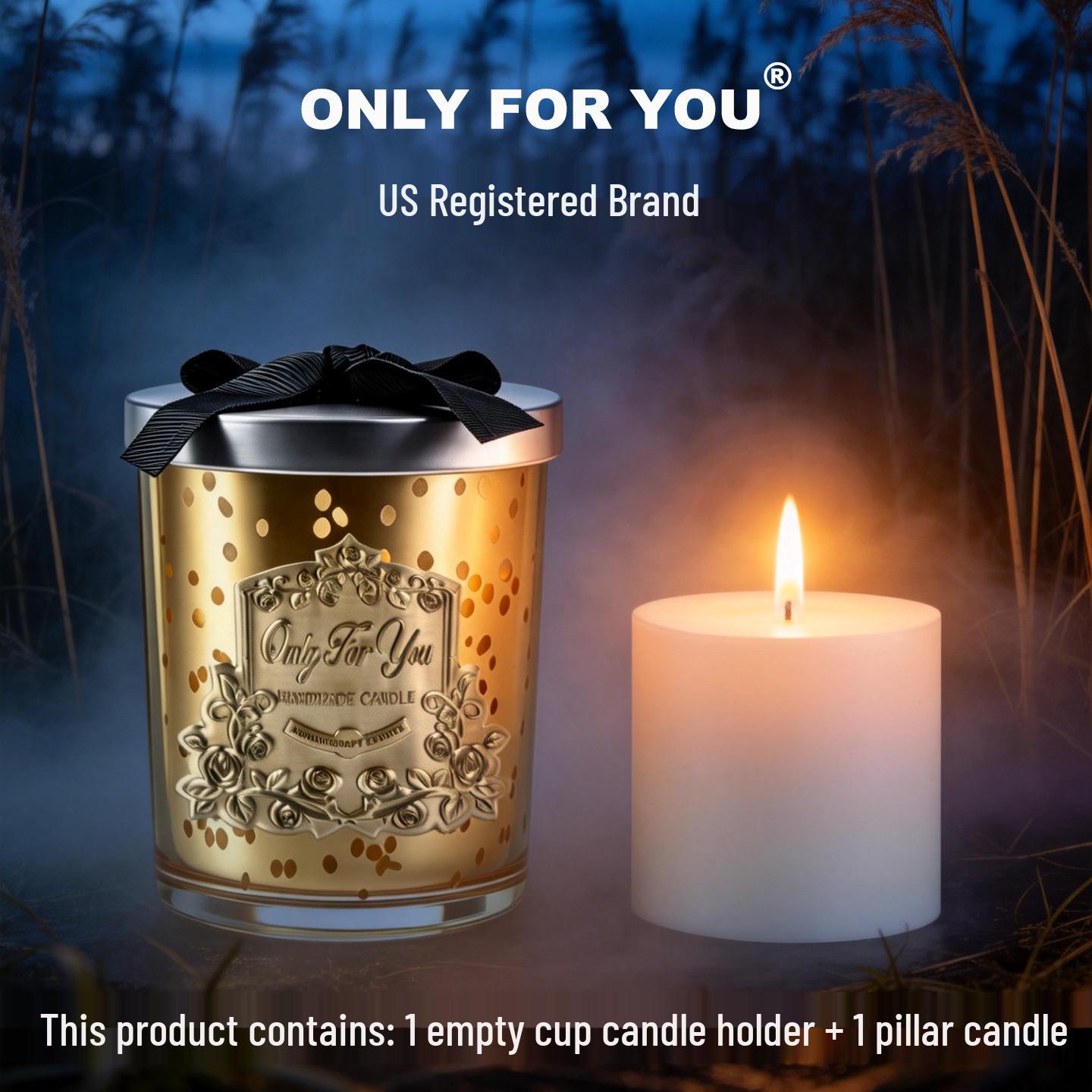 US Brand Metal Nameplate Glass Candle Lamp - Birthday Souvenir & Home Decor