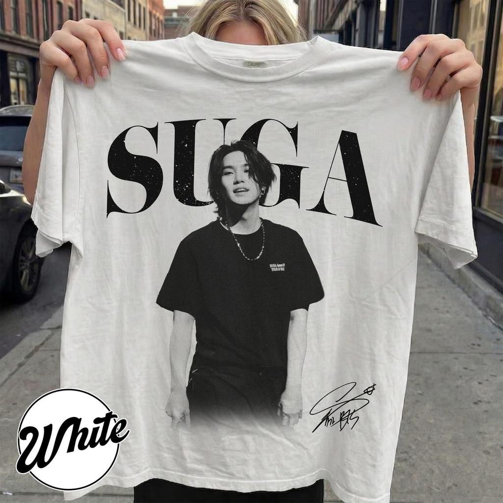 Yoongi Suga BTS Arirang Tour Shirt Vintage Kpop Fan Tee Y2k TOPS Casual Loose Crew Neck T-shirt Fashion Y2K T-shirt Fans Gift