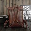 Sommer Rucksack für Herren Koreanischer Stil Modische Tasche Retro Schultasche für Mittelschüler Lässiges Crazy Horse Leder