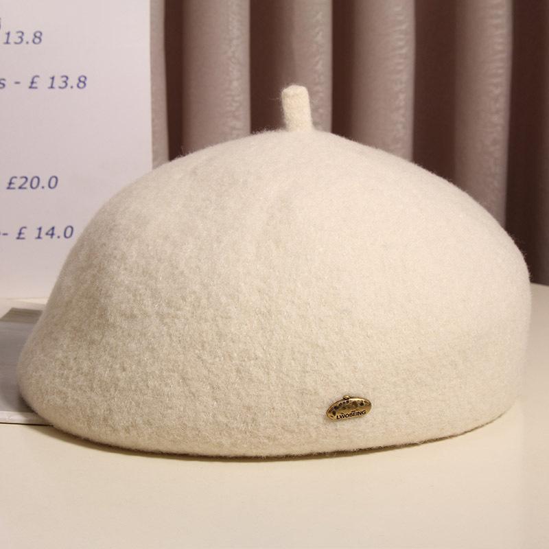 

Новый шерстяной берет женский большой окружности головы, подчеркивающий маленький и модный, корейская версия, модная и универсальная шляпа художника adjustable