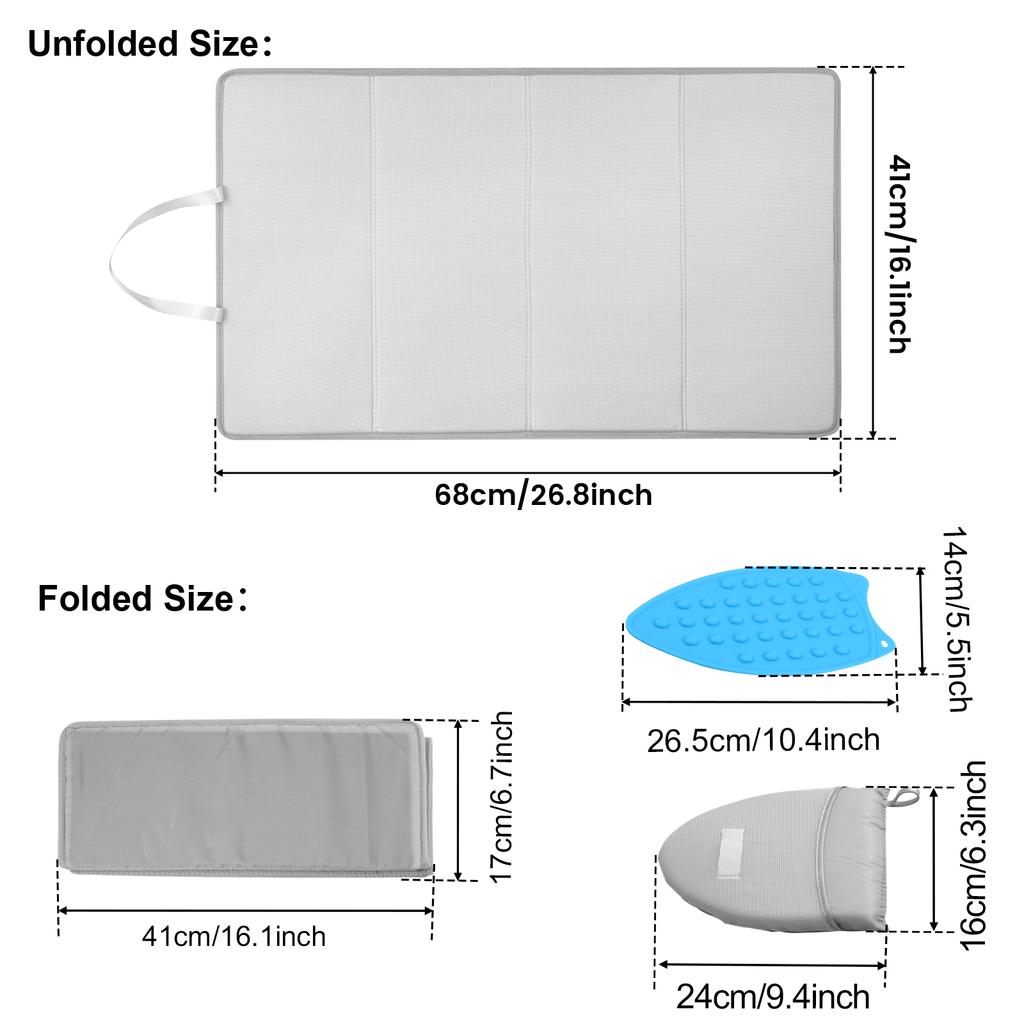 Faltbare Bügelmatte Tragbare Reise-Dampfbügelunterlage mit Zubehör Verdickte Hitzebeständige Hängende Über-der-Tür-Bügeldecke