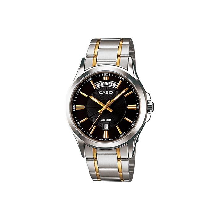 

CASIO Men Standard Series Black Watch MTP-1381G-1A MTP-1381G-1A Silver Strap Black Dial
