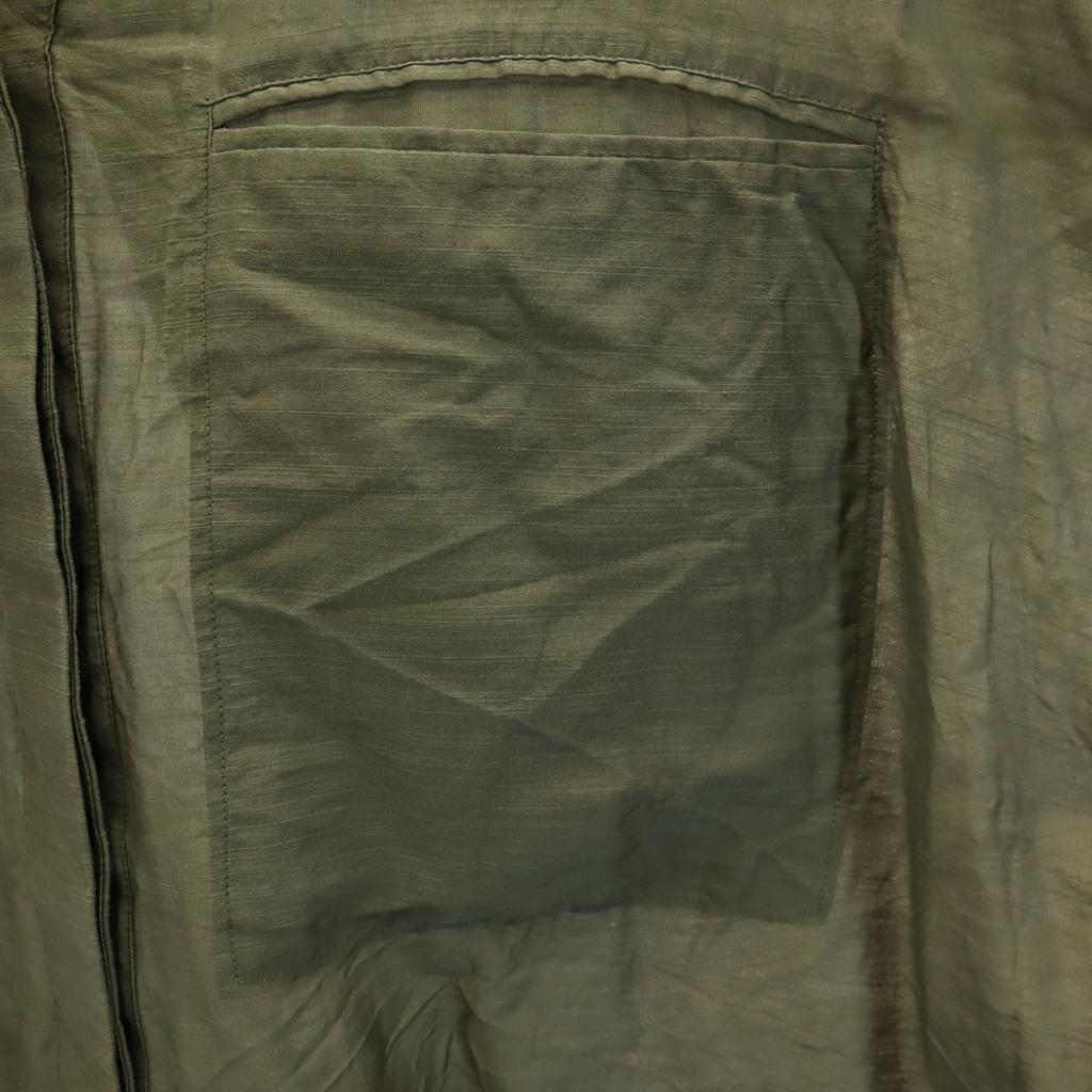 Helmut Lang Silk Blend Long Sleeve V Neck Cut S Khaki Roll Up Women Used