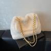 Fur Square Shoulder Bags with Chains High Quality Simple Versatile Luxury Sense Bags