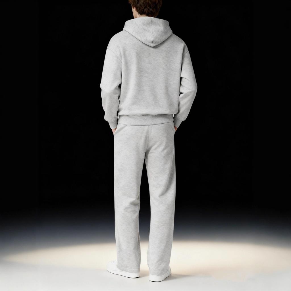 Men's Hooded Sweatshirt Set Fashionable Simple Shoulder Down Size