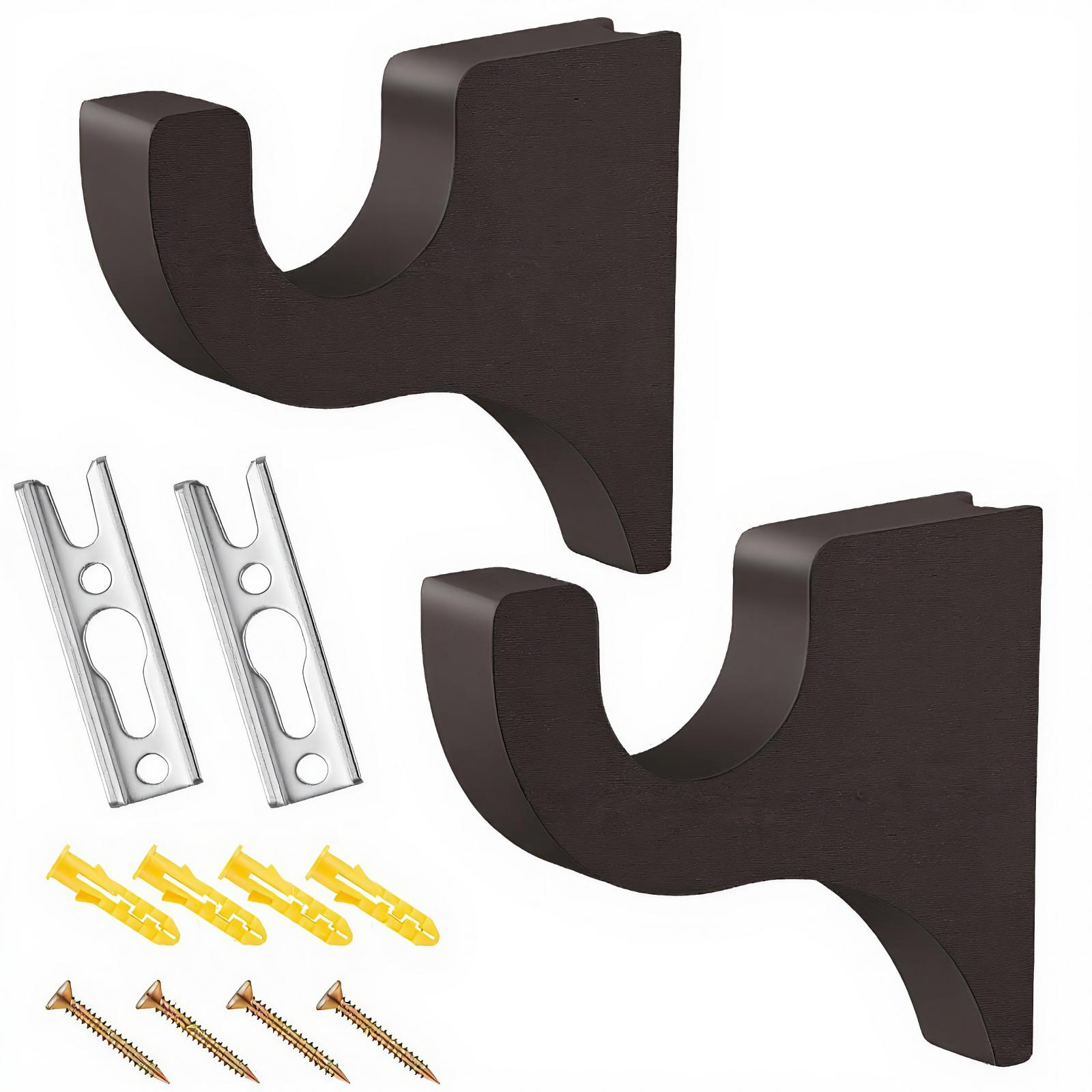 

2Pcs Curtain Rod Holder for 2in Pole Classics 3 1/2in Return Bracket for Bathroom Bedroom Living Room Kitchen темно-коричневого