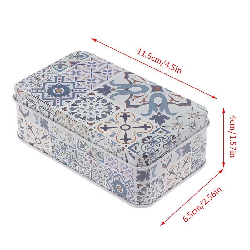 11.5*6.5*4Cm Storage Jars Rectangular Iron Tin Pill Gift Coin Jewelry Box Home