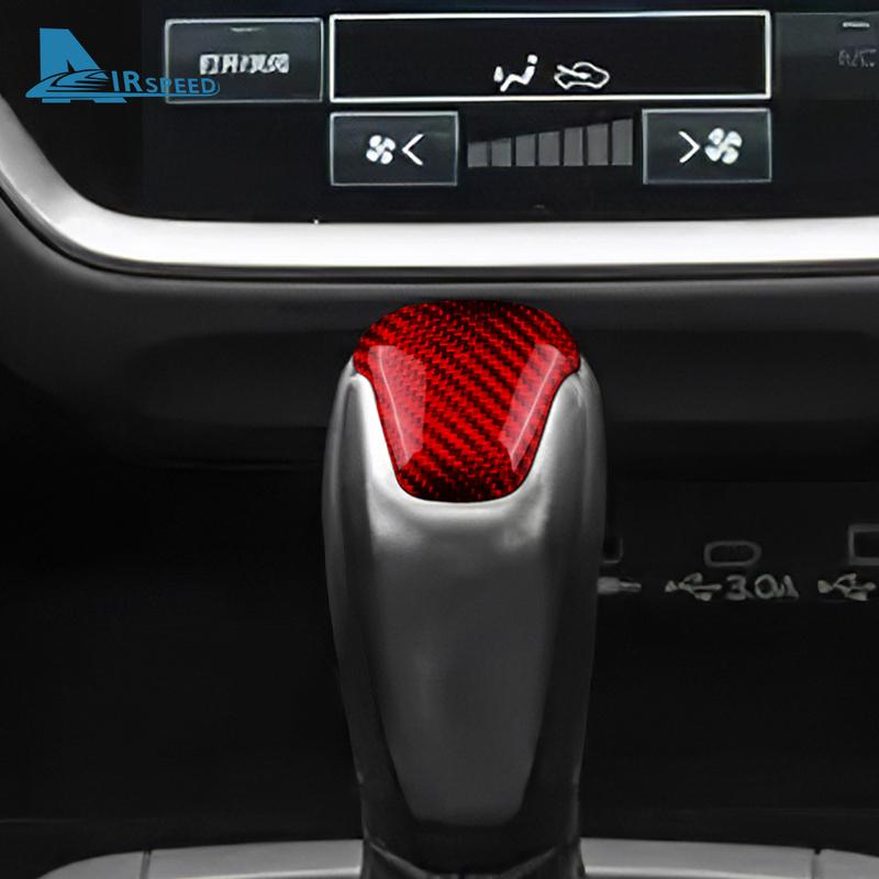 Real Hard Carbon Fiber Car Gear Shift Head Cover Sticker For Subaru Crosstrek Impreza 2024 2025 RHD LHD Interior Accessories