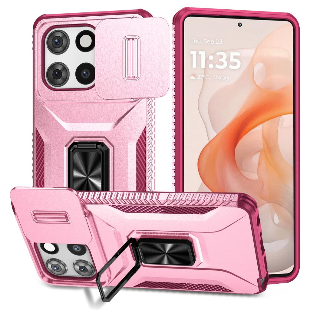 Pro Motorola Moto G 5G (2025) Pouzdro Camshield Stojánek TPU+PC Protiskluzový Kryt na Telefon