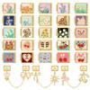 Bunte Blumen Kirschblüte Tulpe Herz Goldfarbe Italienischer Charm-Glieder Passend für 9mm Armband Edelstahl Männer Frauen DIY Basteln Geschenke