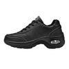 Leather Sneakers Black Casual Shoes Women Non Slip Lace Up 2025 Fashionable Comfortable Waterproof Large Size Sports Shoes