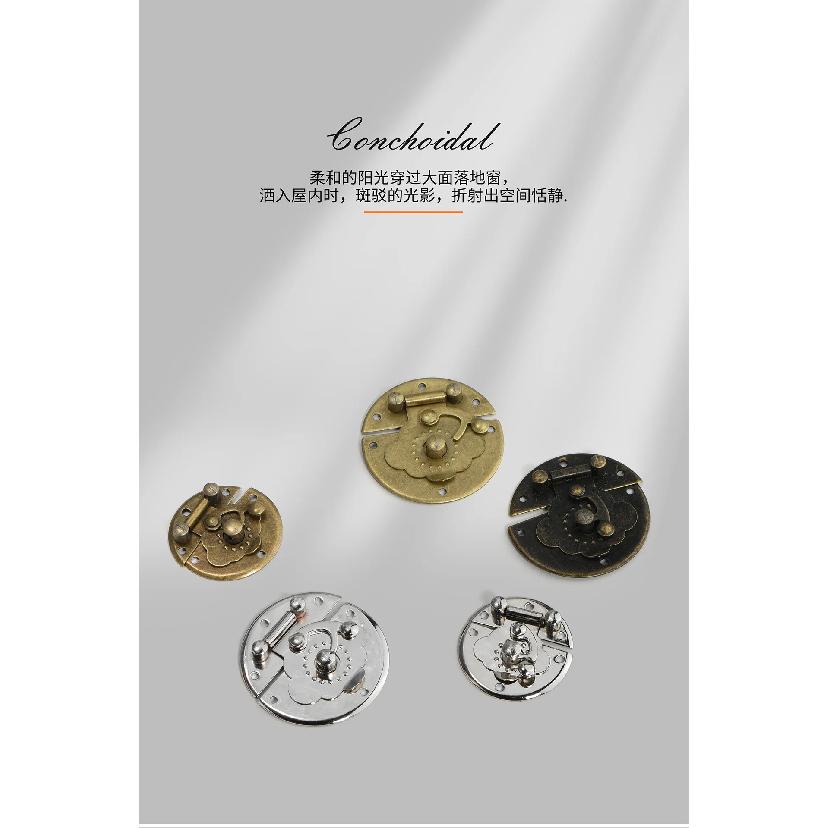 10pcs Antique Box Buckle Gift Wooden Box Chinese Ancient Bronze Lock Buckle Single Eye Buckle Hand 53mm Jewelry Box Hardware