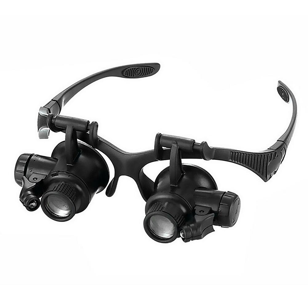 Magnifying Glasses LED Light Lamp Head Loupe Jeweler Magnifier Eye Glasses Optical Glass Tool Repair Reading Magnifier