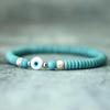 Bracciale Bohemian Turkey Evil Eyes Bracciale unisex vintage in legno naturale Perline di cocco Braslet Accessori per il tempo libero e la meditazione