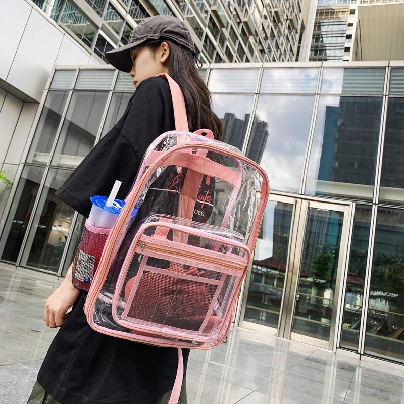 Schultasche PVC durchsichtiger Rucksack für Damen, 1011 Rucksack mit großem Fassungsvermögen für Herren, modischer personalisierter Rucksack, vollständig transparent
