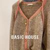 Basic House Women's Color Block V-Neck Knit Top