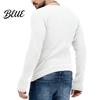 Men Knitted Cotton Sleeves Solid V Neck Knit Deep Blend Sweater Ribbed Long Color Slim