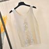 2023 Shiny Silk Sleeveless V-Neck Women's Vest - Spring/Summer New Style, Loose Fit with Hot Diamond Sling Knitted Design