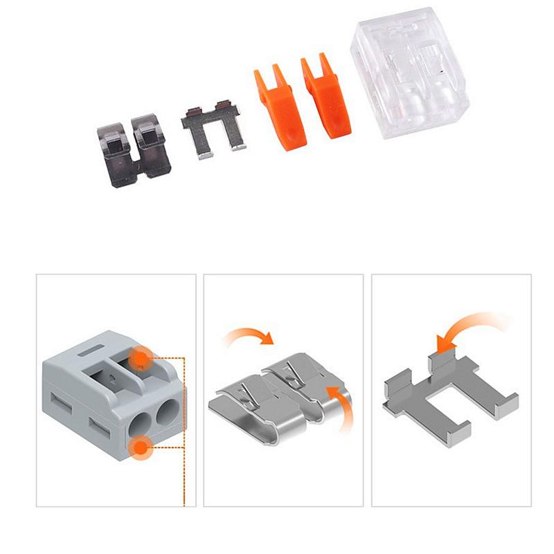 75Pcs/1Box Electrical Lever Wire Connectors 2 Port 3 Port 5 Port Electric Cable Clamp Quick Wire Terminal Connector
