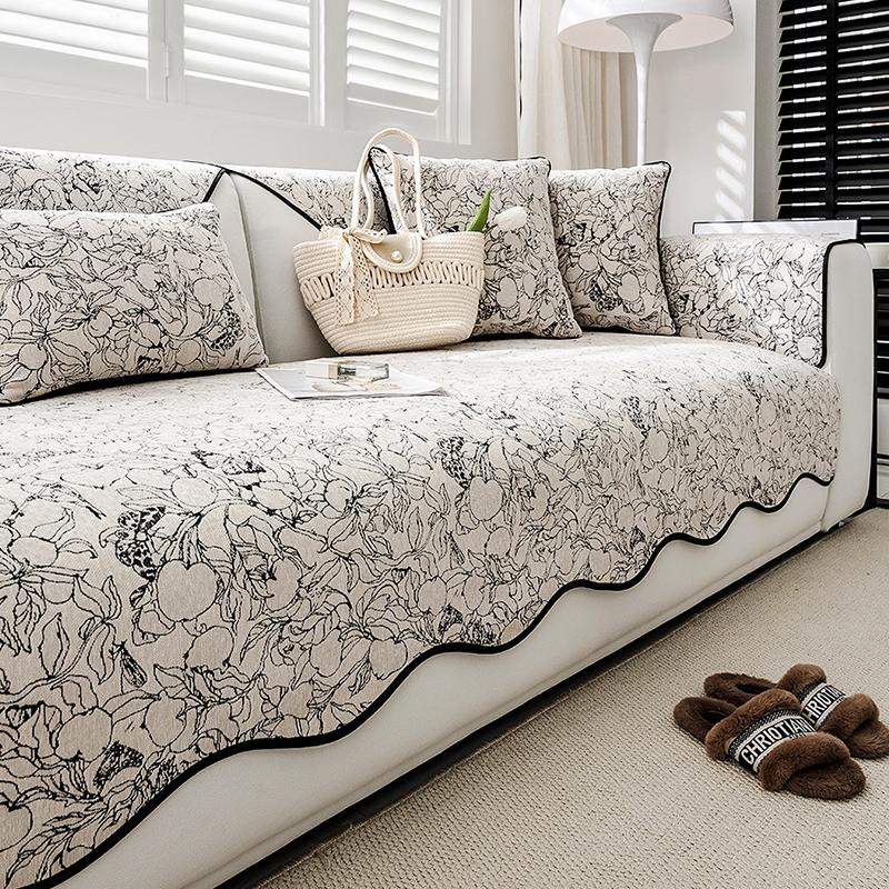 Chenille Anti-slip Sofa Cushion European Floral Jacquard Sofa Covers Living Room All-season Universal Couch Cover Home Decor