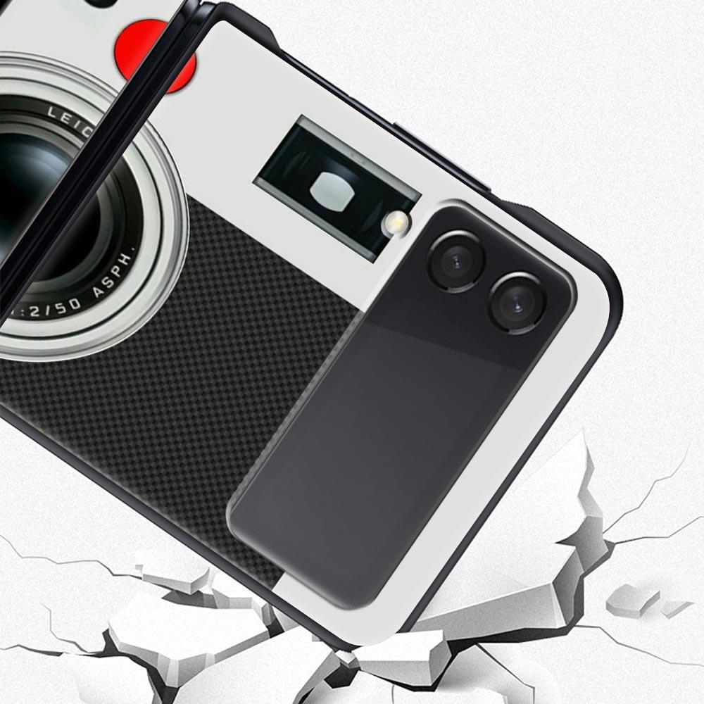 Vintage Tape Camera Gameboy Luxury Gift Phone Case For Samsung Galaxy Z Flip 4 Fold Hard PC Shell For Samsung Z Flip 3 5G Cover