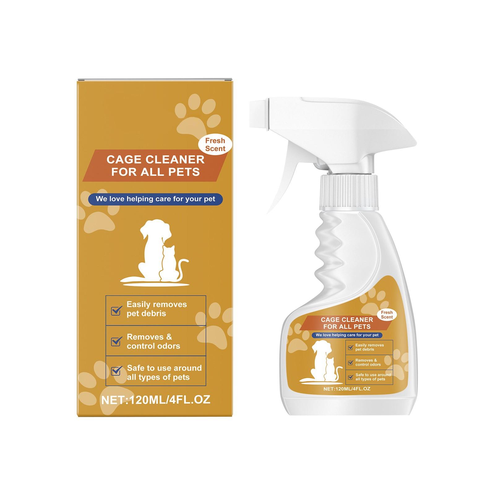 

Чистящее средство для клеток, легкое для домашних животных, для всех, свежий аромат, простое в использовании, 32 жидких унции 120 мл