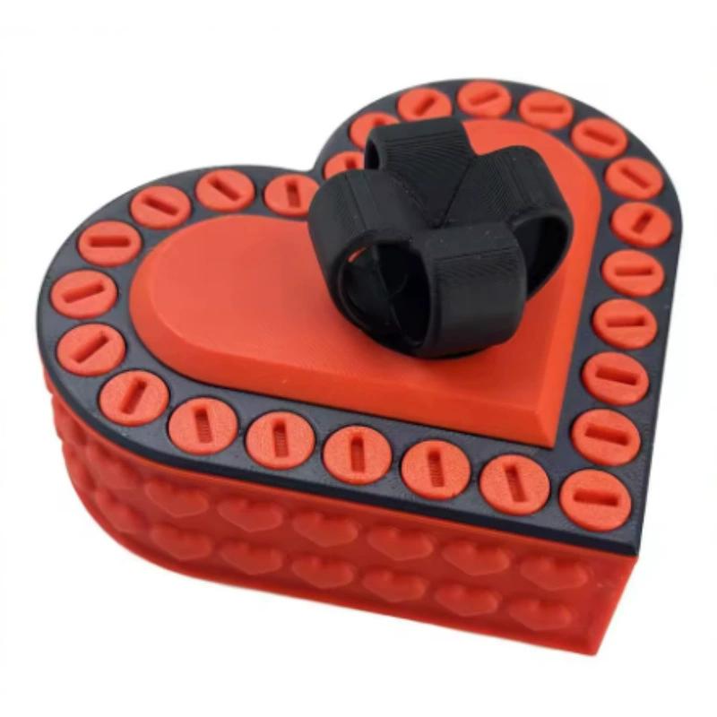 3d Printed Heart-shaped Gift Box Creative Decorative Storage Box Multi-color Diy Small Gift Packaging Box For Girls On Holidays