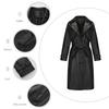 Trench da donna Giacca lunga ampia Giacca in pelle Cappotto classico con revers da donna