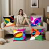 Home Decor Colorful Abstract Geometric Pattern Pillow Cover Pattern Cushion Cover Suitable for Sofa Bedroom Car Pillow Cover