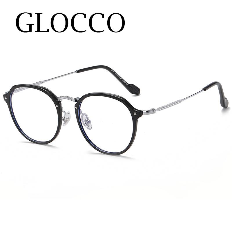 Anti Radiation Eyeglasses For Women/Men Fashion Transparent Green Round Reading Glasses Ultralight Computer Blue Light Glasses U