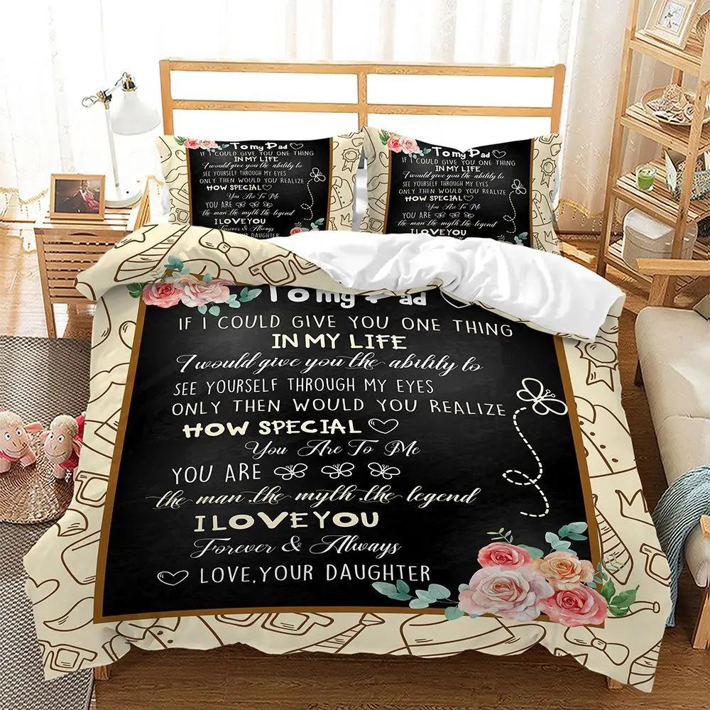 

Письма благодарности Пододеяльник Кинг/Квин Выразите любовь к папе, маме Постельный набор Подарок на День отца Полиэстер Чехол для одеяла EU single(135x200cm)