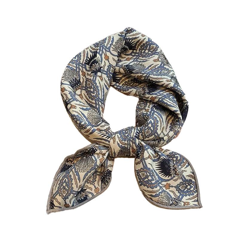 Fashion 70% Wool 30% Real Silk Scarf For Women Shawls Wraps Foulard Scarves Square Pashmina Female Hijab Bandana Kerchief 62Cm