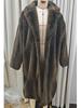Dark Brown Faux Fur Long Coat - 2024 Winter Collection: Plush, Warm, and Thickened.