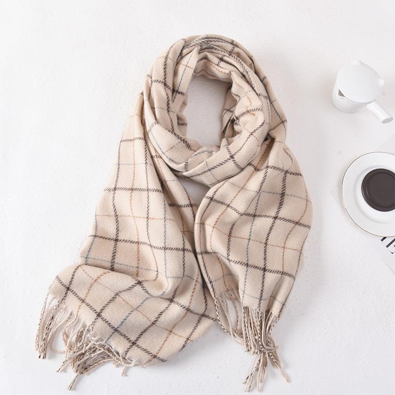 Imitation Cashmere Plaid Scarf Exquisite in New Style High End Korean Style Versatile Winter Neck Warmer Scarf