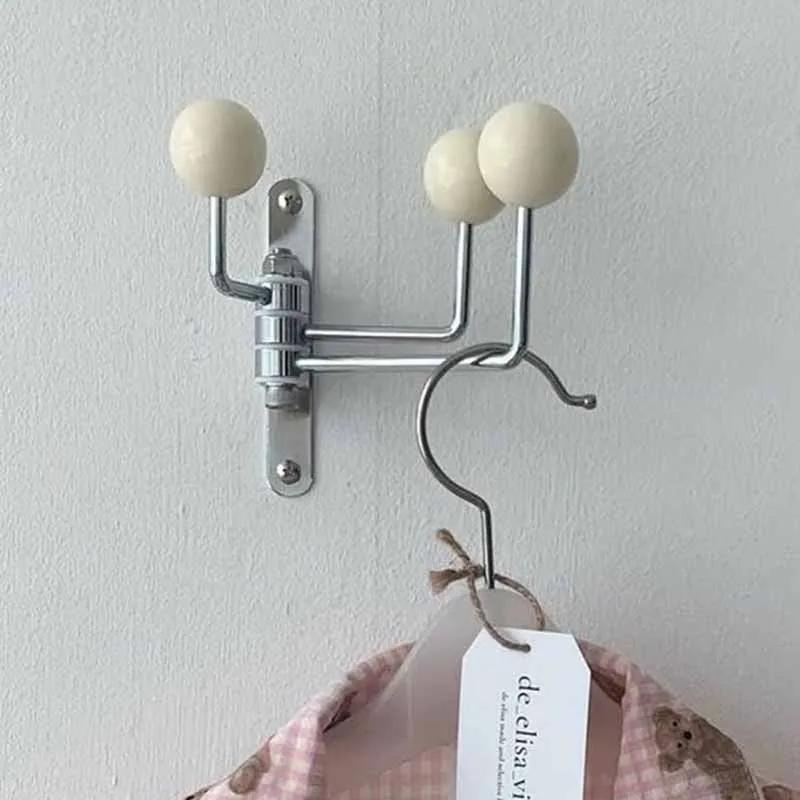 Rotatable Space Saver Wall Clothes Hanger Portable Multifunctional Wardrobe Dressing Room Bedroom Clothing Storage Organizer