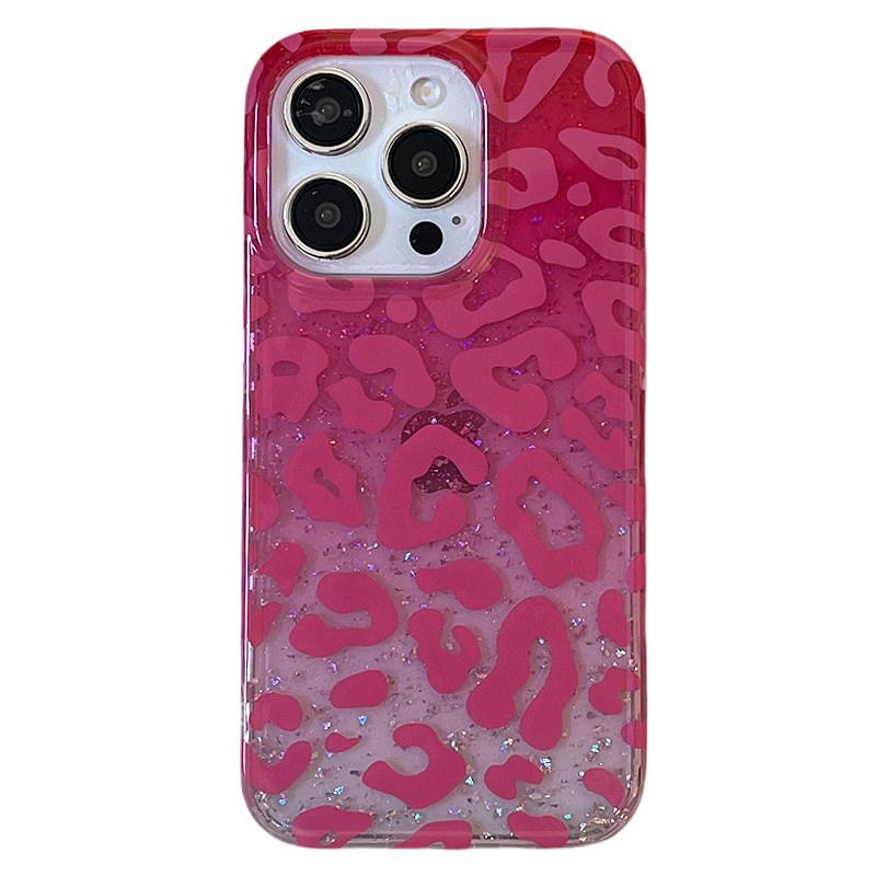 

Fashion Retro Bling Glitter Leopard Print Case For iPhone 17 Pro Max Air 13 14 15 16 Glossy Bright Shiny Gold Foil Phone Cover iPhone 15 Pro