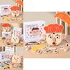 Holz-Tier- und Charakter-Gesichtsausdruck-Puzzle für Kinder, Lern-Gehirnjoggel-Spielzeug