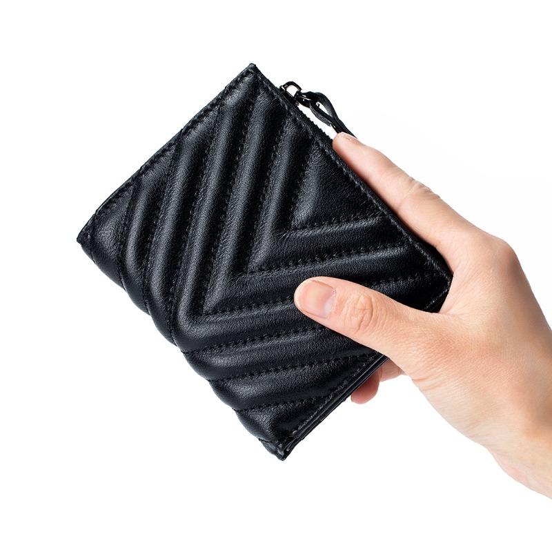 Leather Embroidery Folding Women's Wallet Sheepskin Short Wallet Large Capacity Fashion Japanese and Korean Wallet Storage Bag