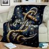 1PC Custom Name Nautical Starry Sky Anchor Flannel Blanket Versatile,all-season Throw Suitable for the Living Room,bedroom,camping,travel,and Gift