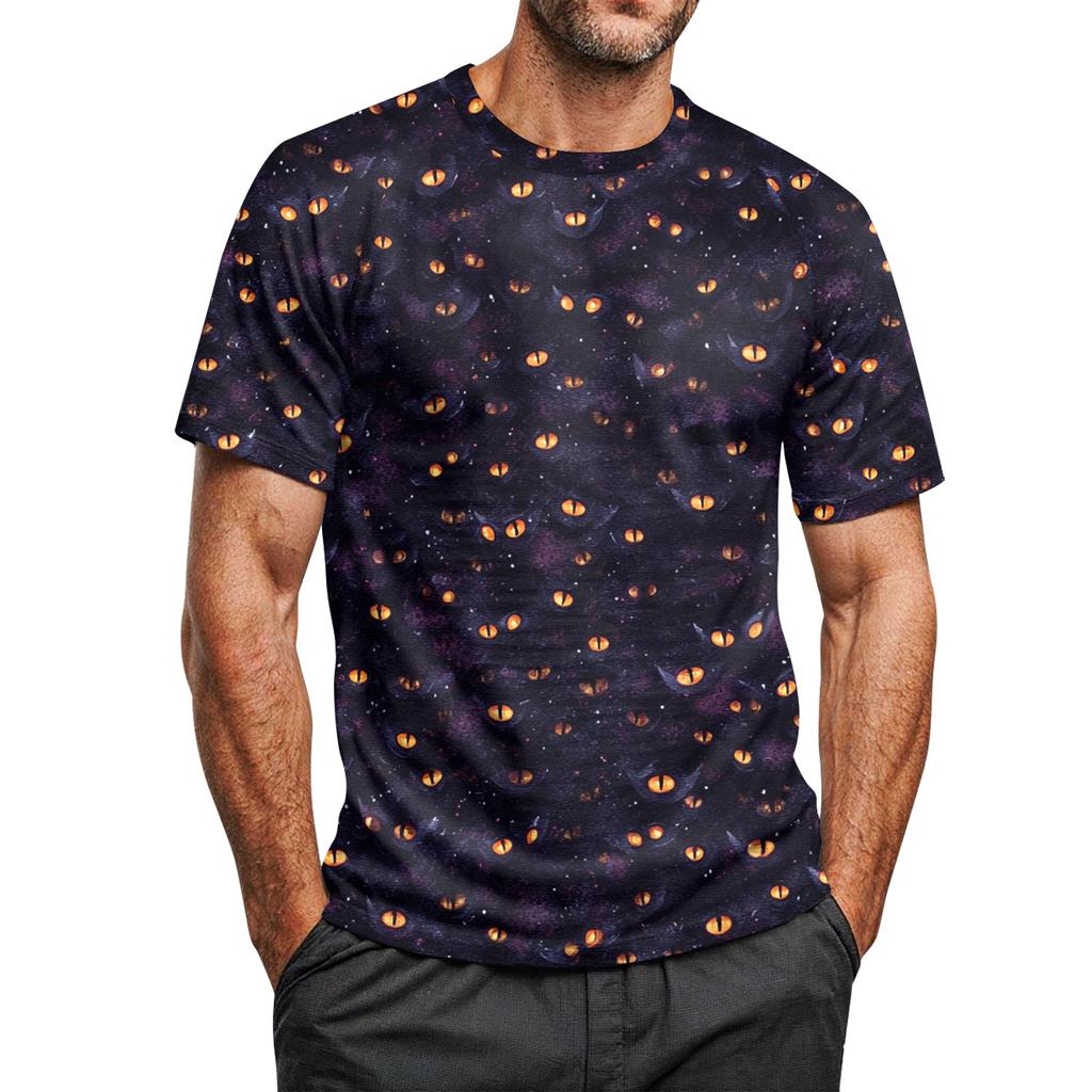 Herre Halloween Trykket Rund Hals Raglan Kort Ermet Topp T-skjorte