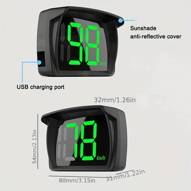 Beidou GPS Vehicle HUD Head-Up Display with Speedometer (KM/MPH) - Cross-Border Version