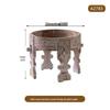 American Retro Round Side Table: Solid Wood Carved Coffee Table for Hotel or Homestay Décor