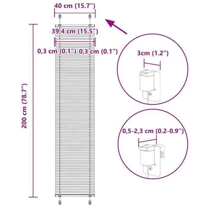 VidaXL Store Plissé Anthracite 40x200 Cm Largeur Du Tissu 39,4 Cm, Store Plissé De Fenêtre, Store Accordéon, Store Plissé De 4015097