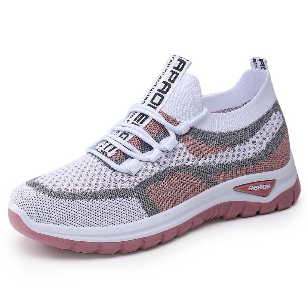 Women's Lightweight and Breathable White Sports Shoes - Comfortable Low Cut Lace Up Casual Walking Shoes, Outdoor Travel Shoes