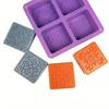 1 Stück 4-Kavitäten Quadratische Seifenform Blume Seifenherstellungsformen Quadratische Kerze DIY Form Silikon Schokoladenüberzogene Keksform Süßigkeiten Kuchen Backform